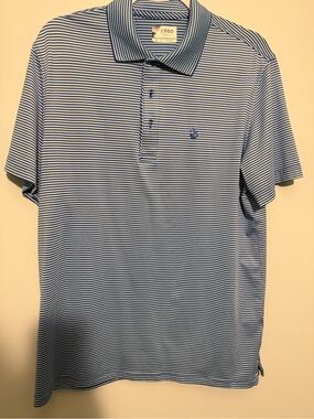 Izod Men’s Light Blue & White Stripe Polo